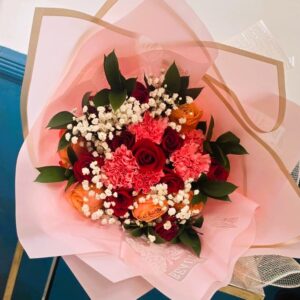 Surprise Someone Special with Flowers! ✨💐 Say it with beauty—our stunning bouquet of roses and carnations is crafted to express love, admiration, and tenderness in every petal. 🌹 Featuring the timeless elegance of roses and the charm of carnations, this bouquet is perfect for: ❤️ Anniversaries 🎉 Birthdays 💌 Apologies 🌟 Or just because... 🎁 Includes a personalized message card